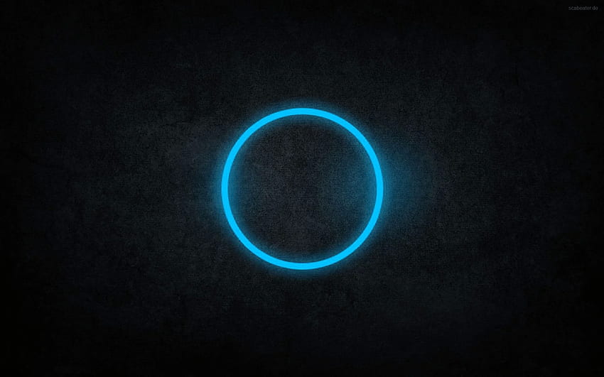 Resumen azul negro círculos oscuros anillos cian neón arte fondo de pantalla
