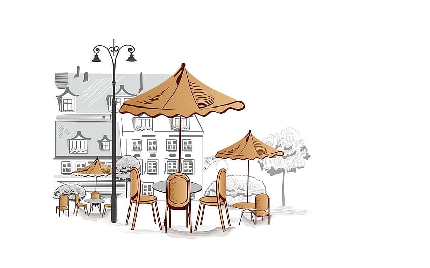 Sonstiges, Sonstiges, Stühle, Tische, Schirme, Kaffeetische, Straßencafe HD-Hintergrundbild