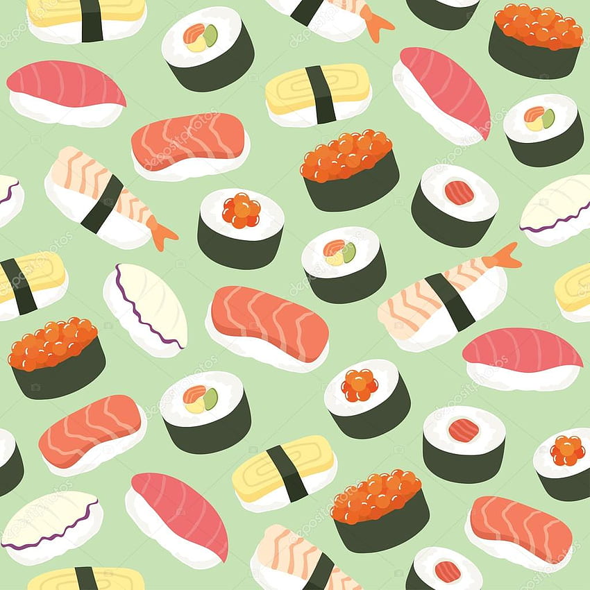 Sushi Background. Kawaii Sushi , Kawaii Sushi Background and Sushi Girl, Cute Kawaii Sushi HD phone wallpaper