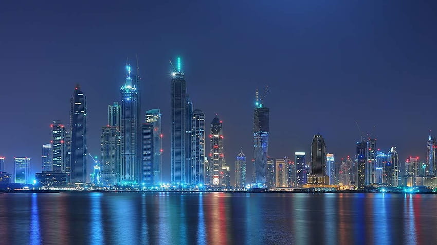 La notte di Dubai dal vivo. Dal vivo, Dubai, la vita notturna di Dubai, Dubai di notte Sfondo HD
