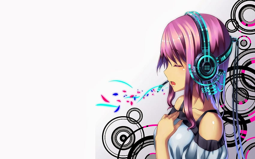 Anime style portrait of girl in headphones Vector Image-demhanvico.com.vn
