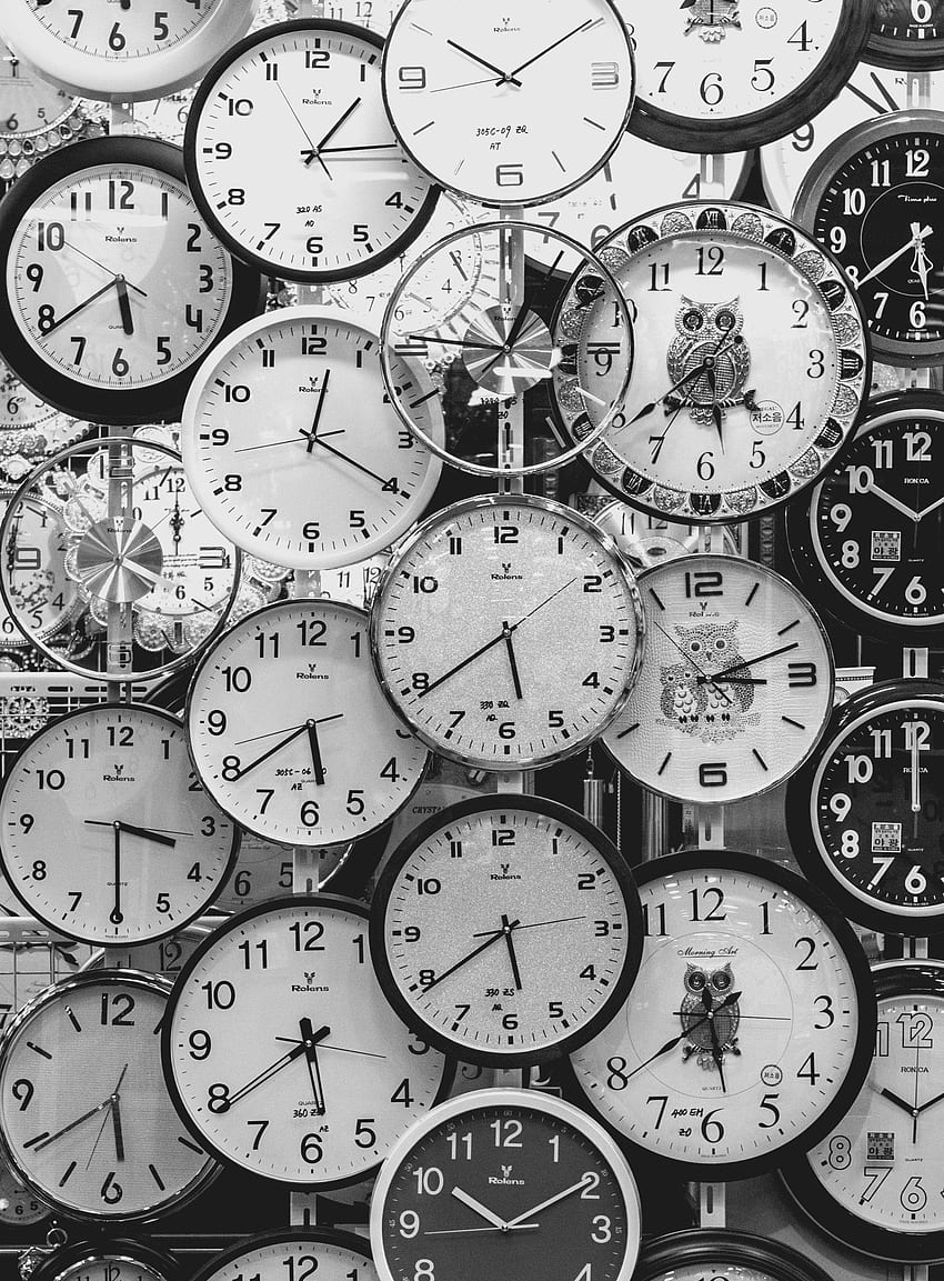 Black And White Of Clocks · Stock HD phone wallpaper | Pxfuel