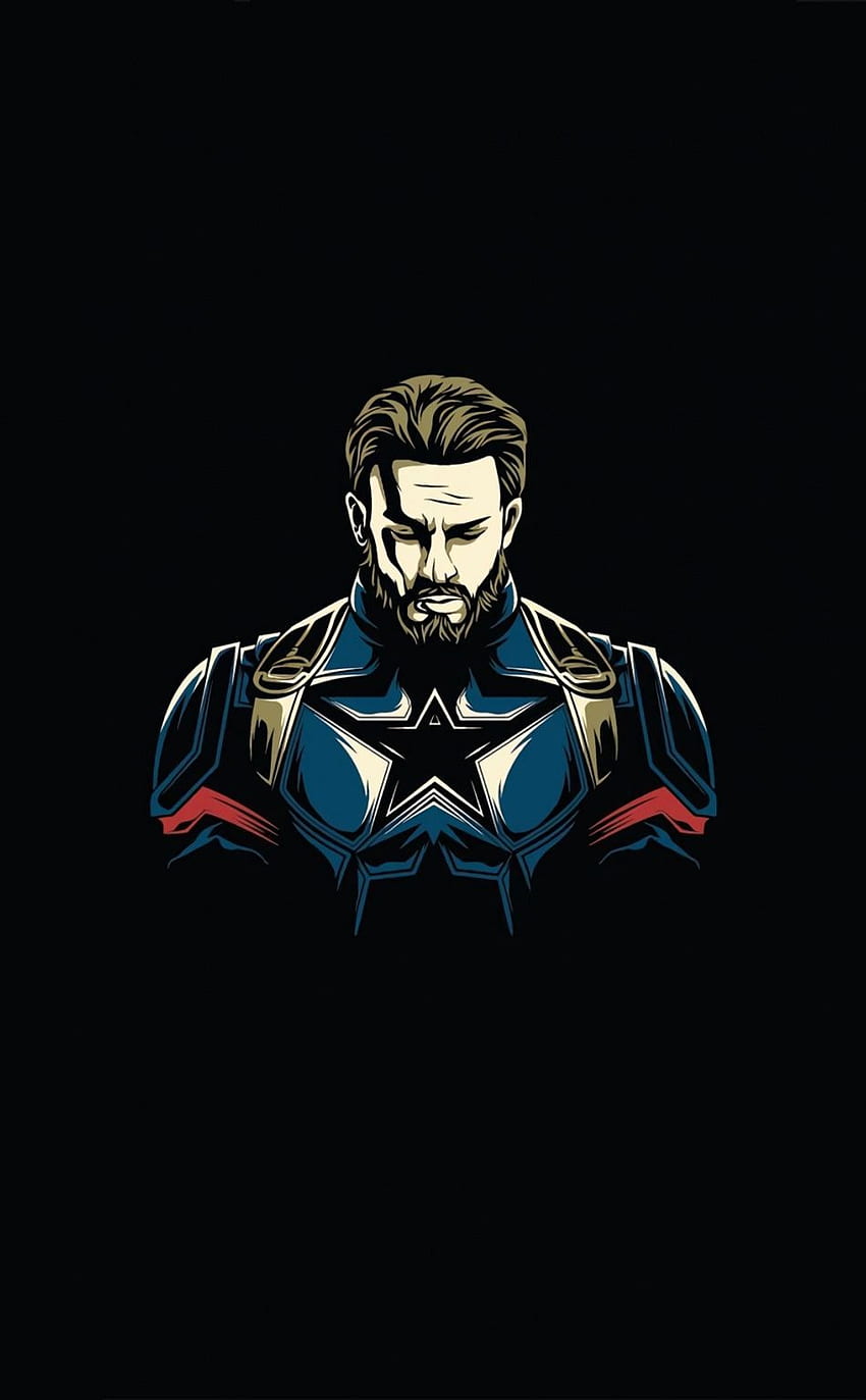 Pembalas Pertama, Kapten Amerika, minimalis. Kapten amerika, seni Kapten amerika, poster pahlawan super Marvel, Marvel Semua Karakter wallpaper ponsel HD