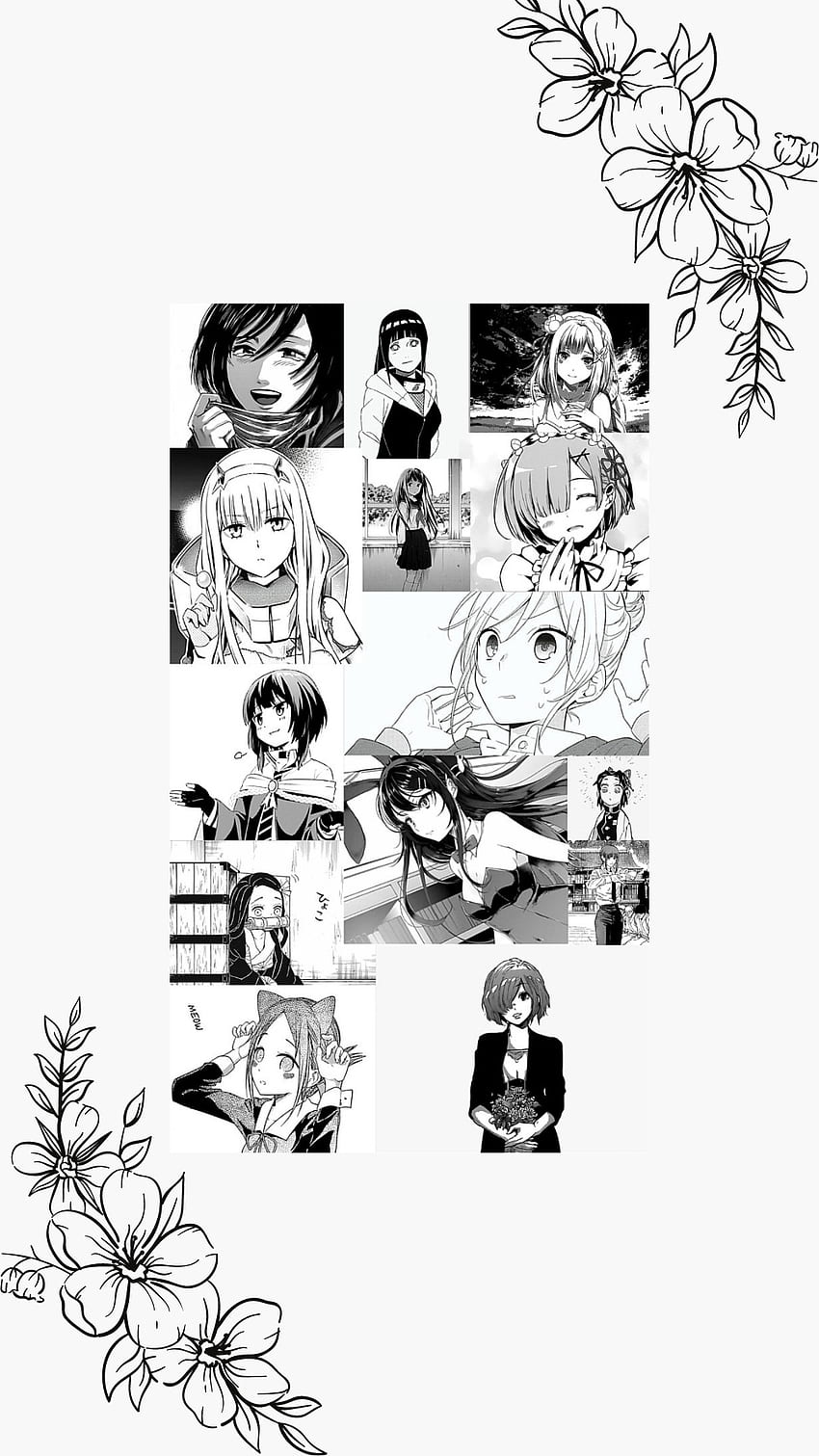 Anime Waifus, Zerotwo, art, Christmas, Horimiya, Flowers, Emilia, love is war, white, Naruto, Hinata, Rem, Asthenic HD phone wallpaper