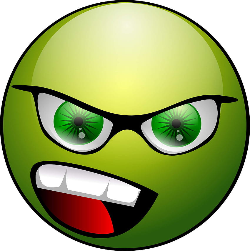 Visage en colère vert. anime, Emojis en colère Fond d'écran de téléphone HD