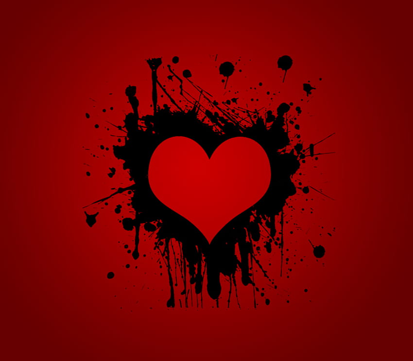Abstract, hearts, abstract, emotions, red HD wallpaper