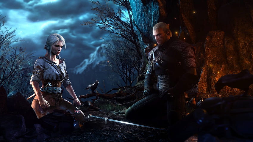 Geralt z Rivii i Ciri. Tło Tapeta HD