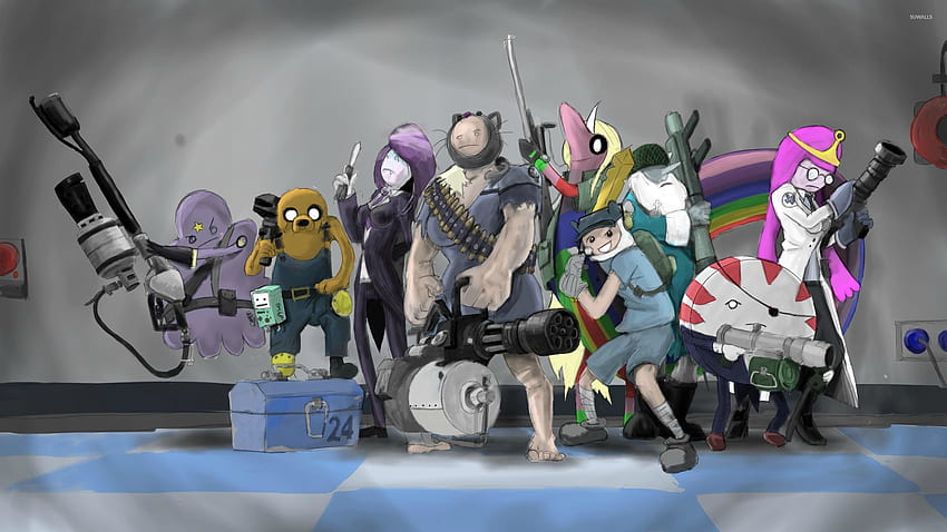 Adventure Time Team Fortress crossover - Funny HD wallpaper