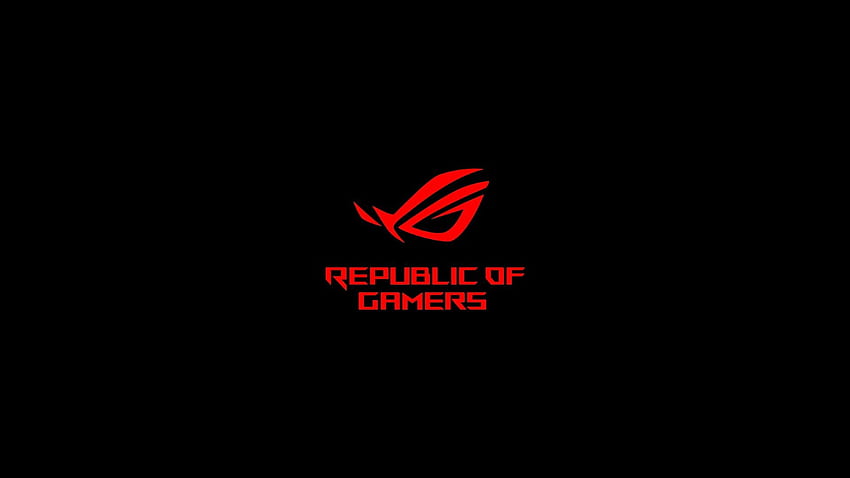 ASUS, Republic of Gamers, vermelho, comunicação, iluminado, fundo preto. Fundo preto, jogador papel de parede HD