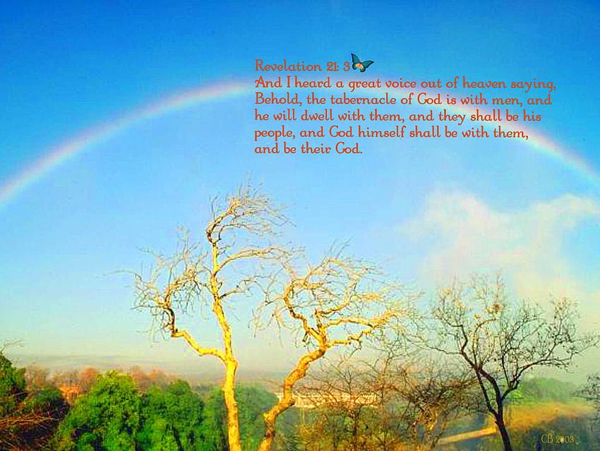 Bible Verse, scripture, rainbow, jesus, sky, christian HD wallpaper