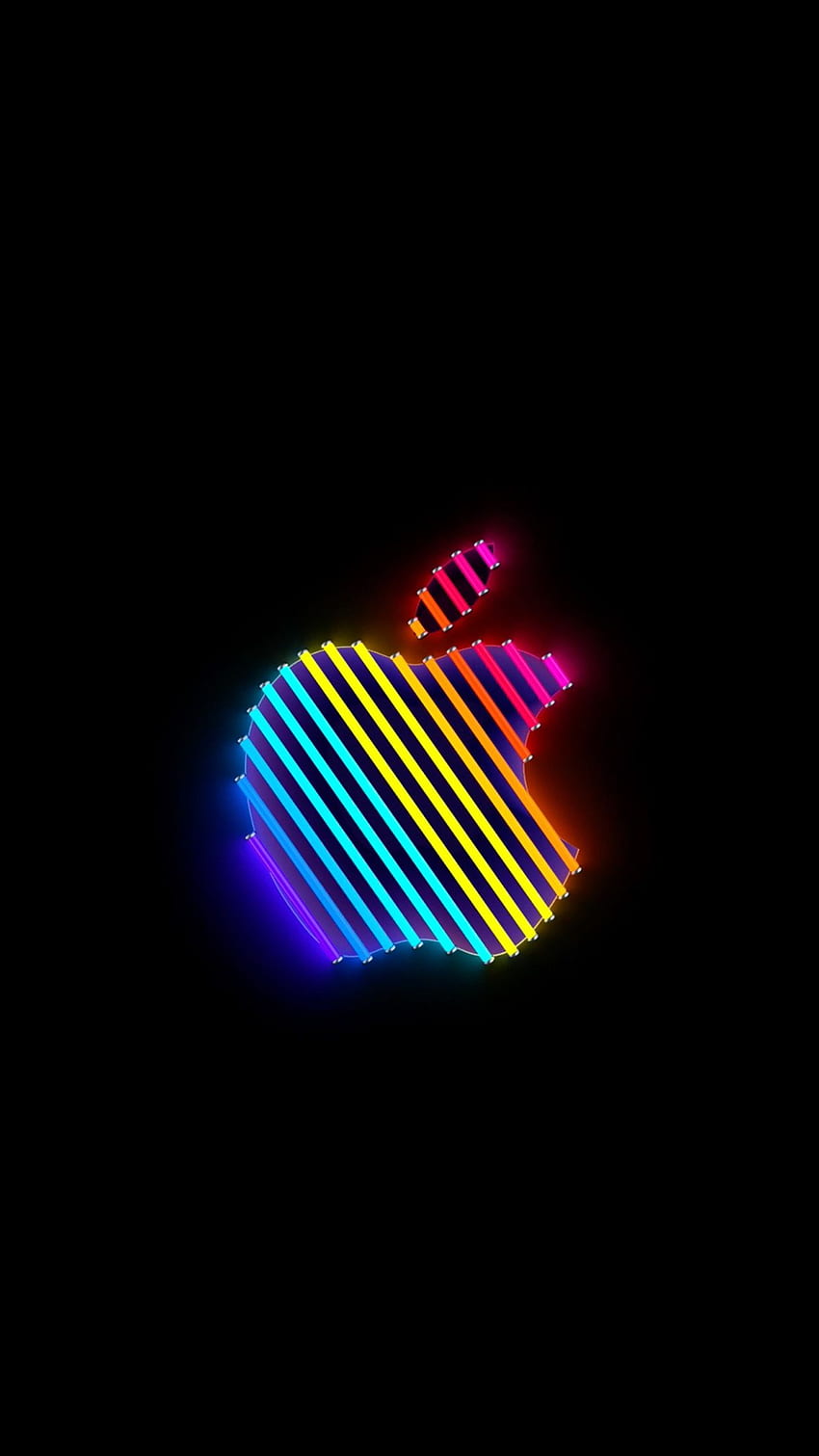 Apfel-Regenbogen-Neon HD-Handy-Hintergrundbild