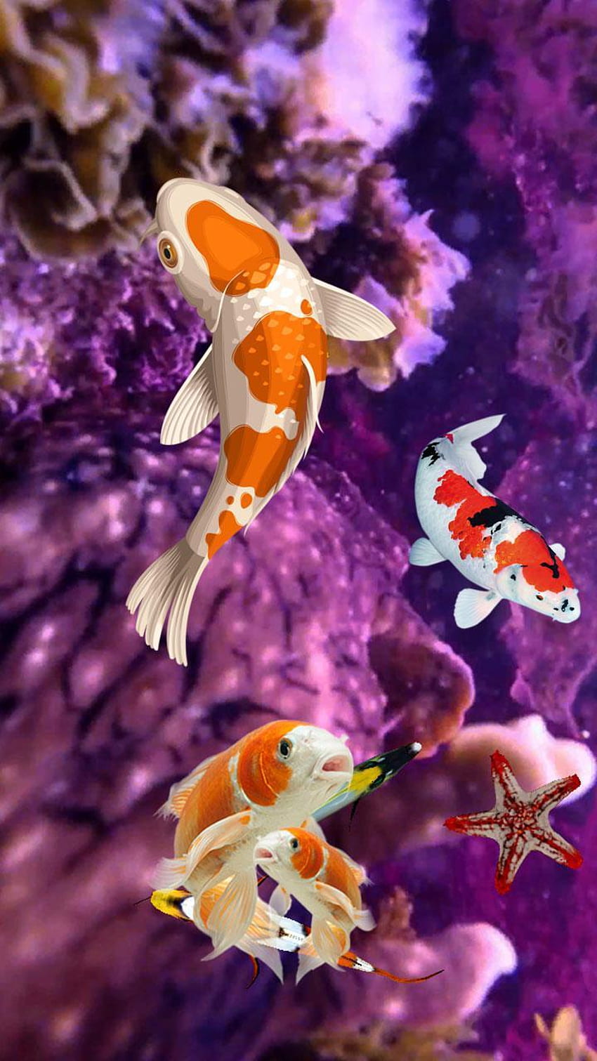 Koi Fish 3D - Salvaschermo di pesci d'acqua 3D per Android, Pesce di mare Sfondo del telefono HD