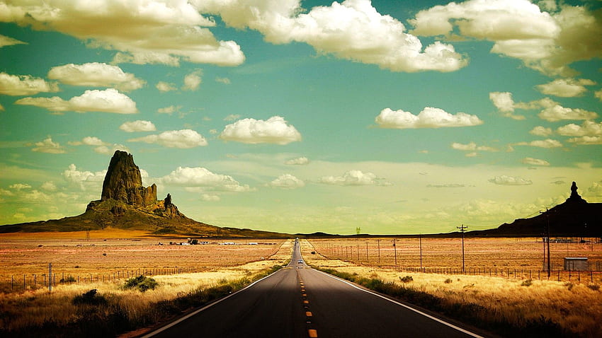 road, Landscape, Clouds, Southwest, New Mexico / and Mobile Background HD wallpaper