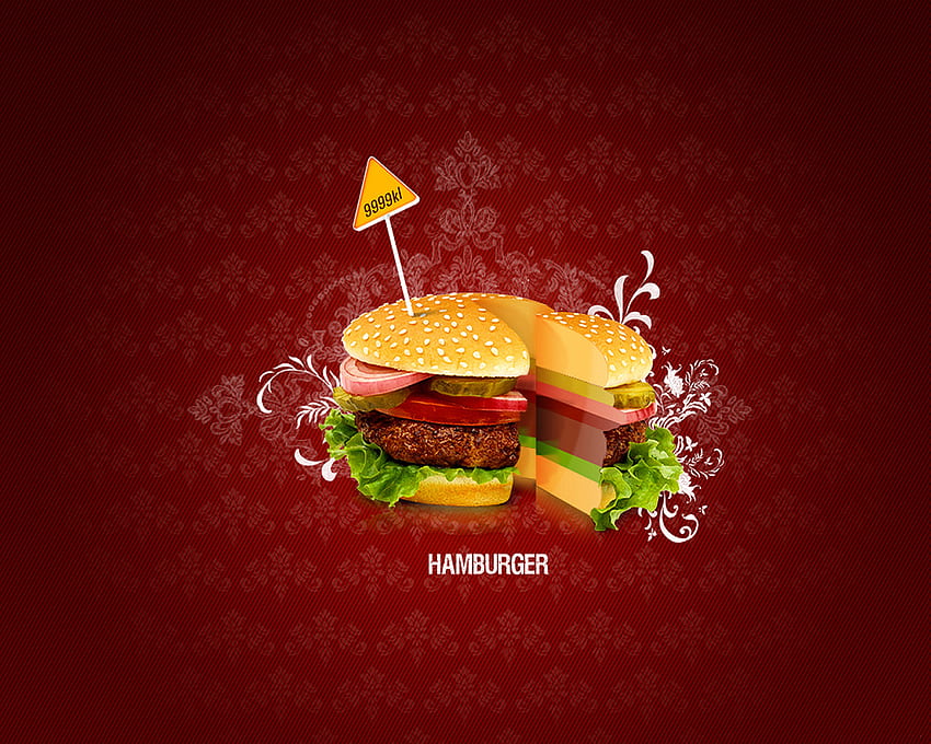 Hamburger, food HD wallpaper