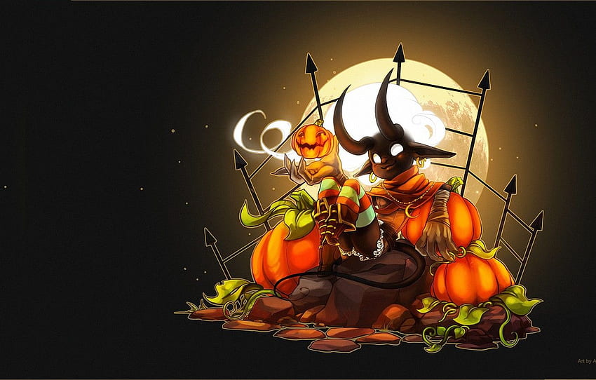 fantasy, art, Halloween, & Halloween Loading Screen, Halloween Dual Screen HD wallpaper