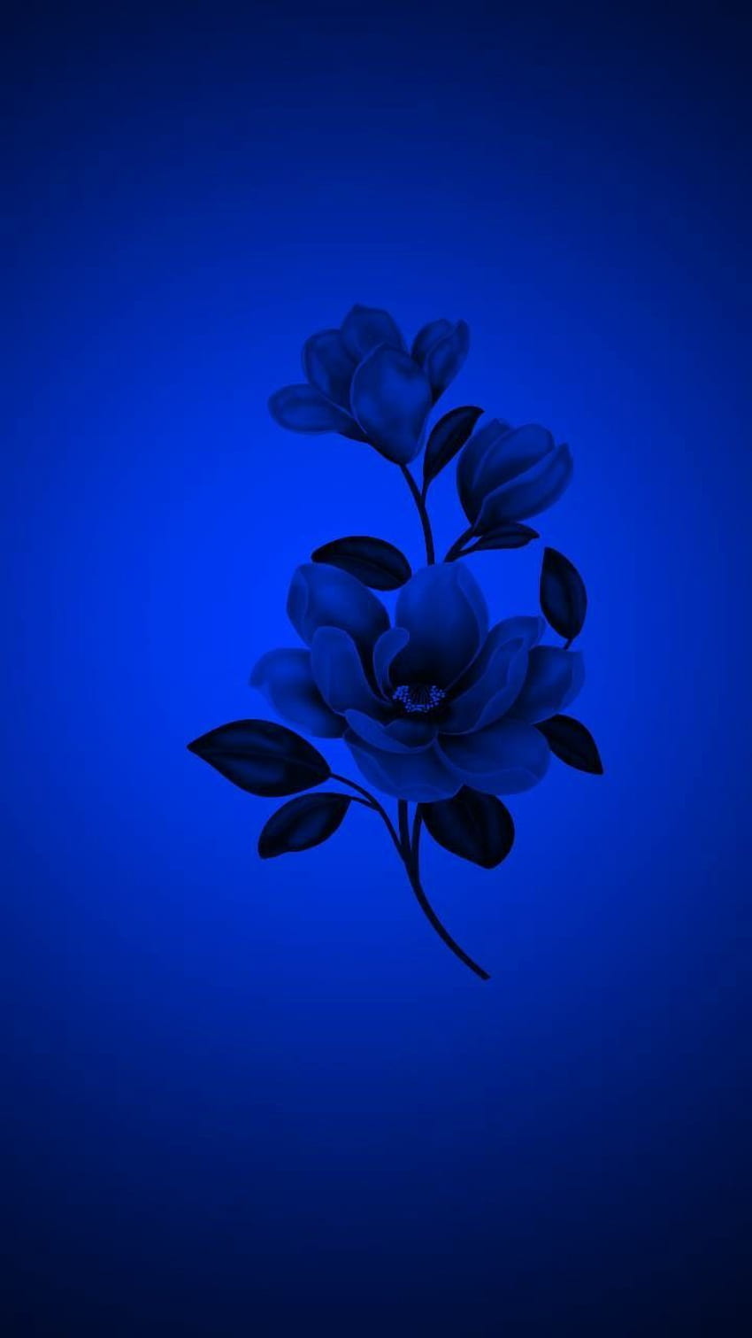 Dark Blue Flower Aesthetic, Royal Blue and White HD phone wallpaper | Pxfuel