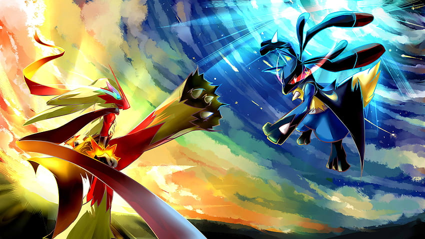 Pokemon Blaziken vs Lucario Battle, Awesome Lucario HD wallpaper