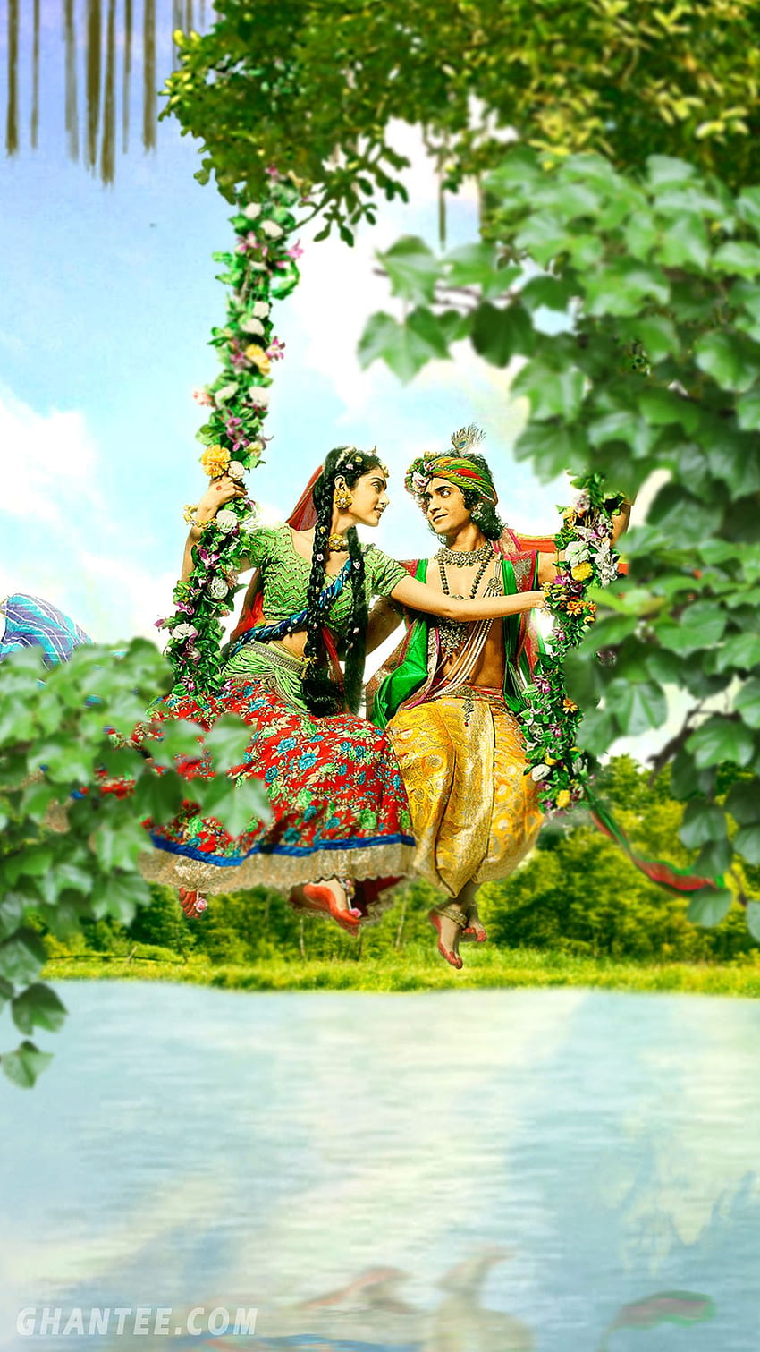 bóg na urządzenia mobilne – serial Radha Krishna – Ghantee, Krishna Tapeta na telefon HD