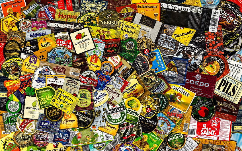 beer labels, names, beer, logos, labels HD wallpaper