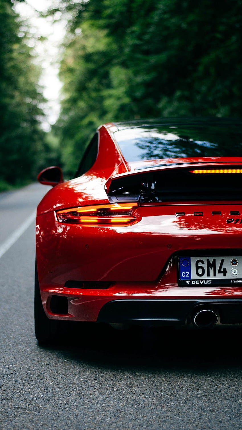 porsche 911, porsche, araba, spor araba, Kırmızı Porsche 911 HD telefon duvar kağıdı