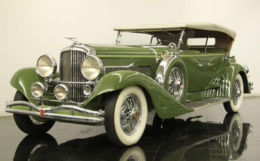 1932 Dusenberg..model J..tourster, dusenberg, beautiful, car, green HD wallpaper