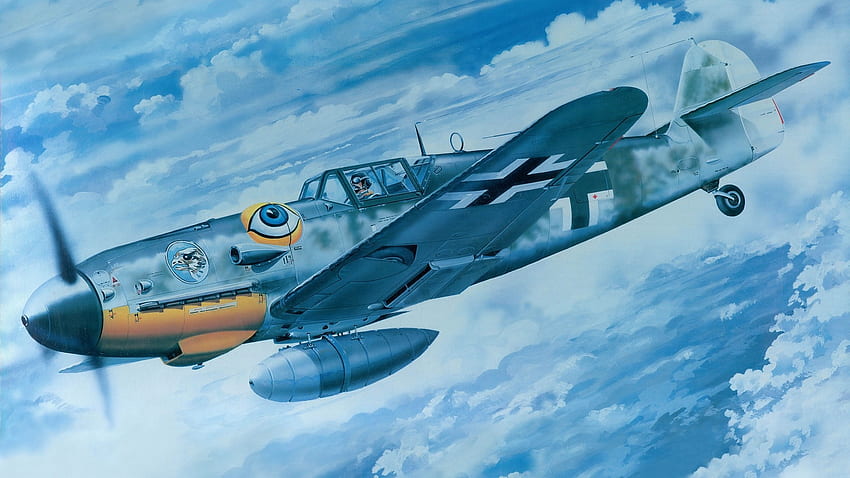 Messerschmitt, Messerschmitt Bf 109, Luftwaffe, Aircraft, Military, Artwork, Military Aircraft, World War II, Germany / and Mobile ... วอลล์เปเปอร์ HD