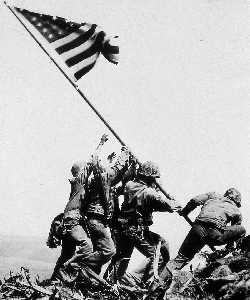 Iwo Jima Flag Raising Silhouette Iwo jima flag raising. History, Us Marine Corps HD phone wallpaper