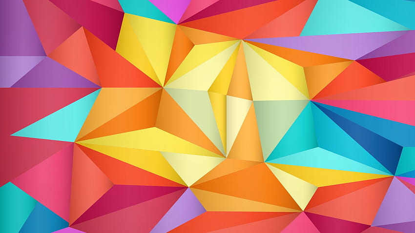 Абстрактен фон с цветни триъгълници HD тапет