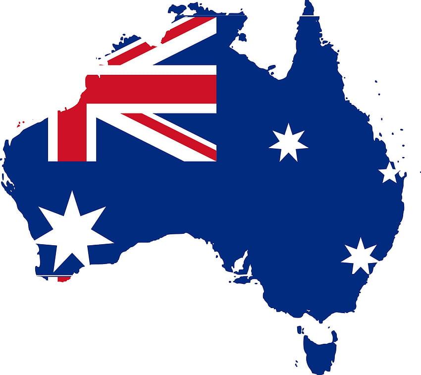 Australien-Flagge, Australien-Karte HD-Hintergrundbild