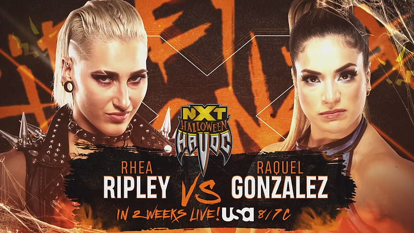 Rhea Ripley vs. Raquel González เตรียมพร้อมสำหรับ NXT Halloween Havoc วอลล์เปเปอร์ HD