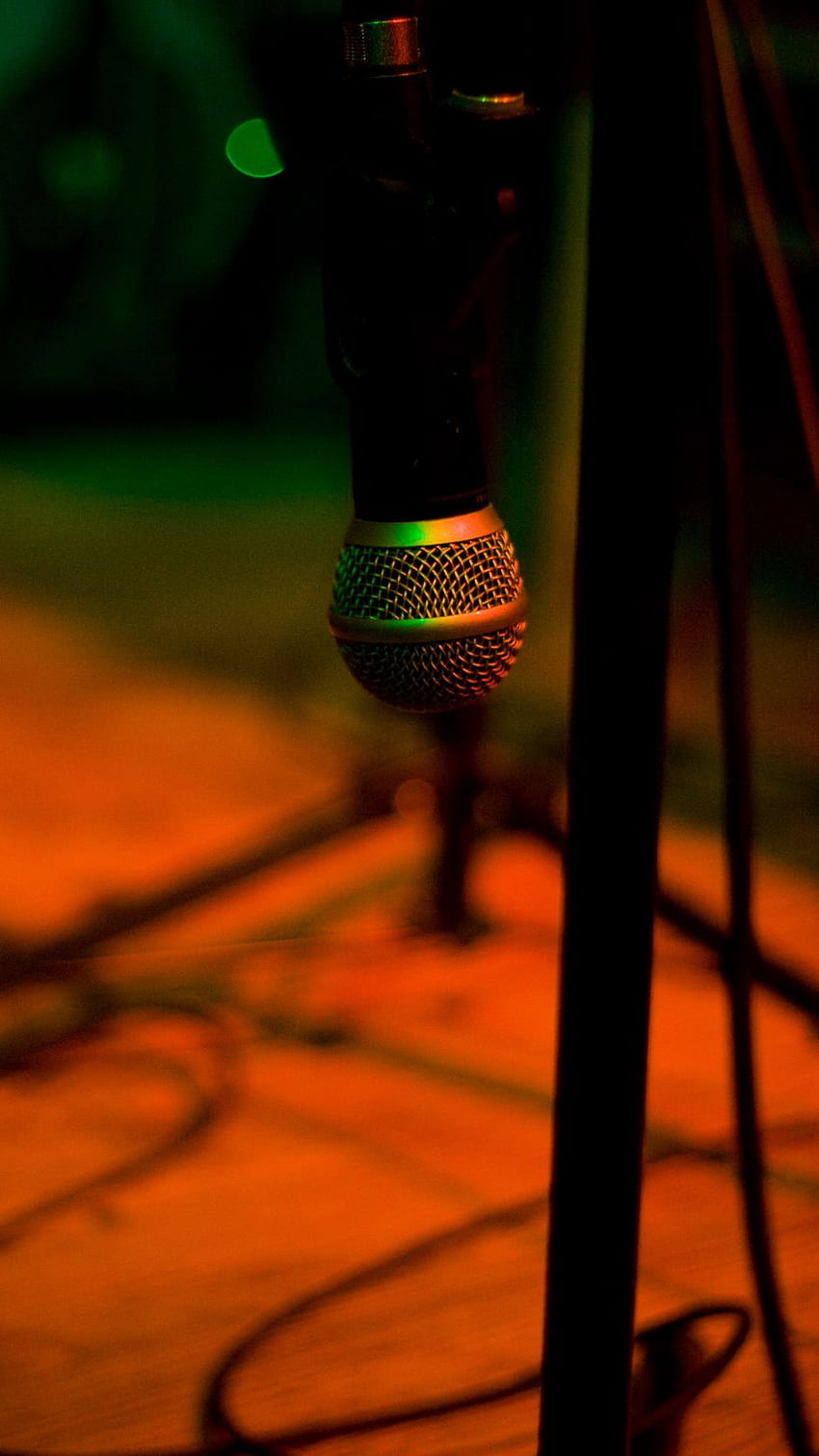 Microphone, Music, Stage, Stand, Wires Iphone 8 7 6s 6 For Parallax Background HD phone wallpaper