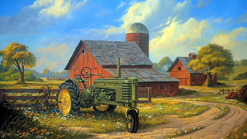 Ферми: Old Barn Farms Michigan Barns Country Най-добро за HD тапет