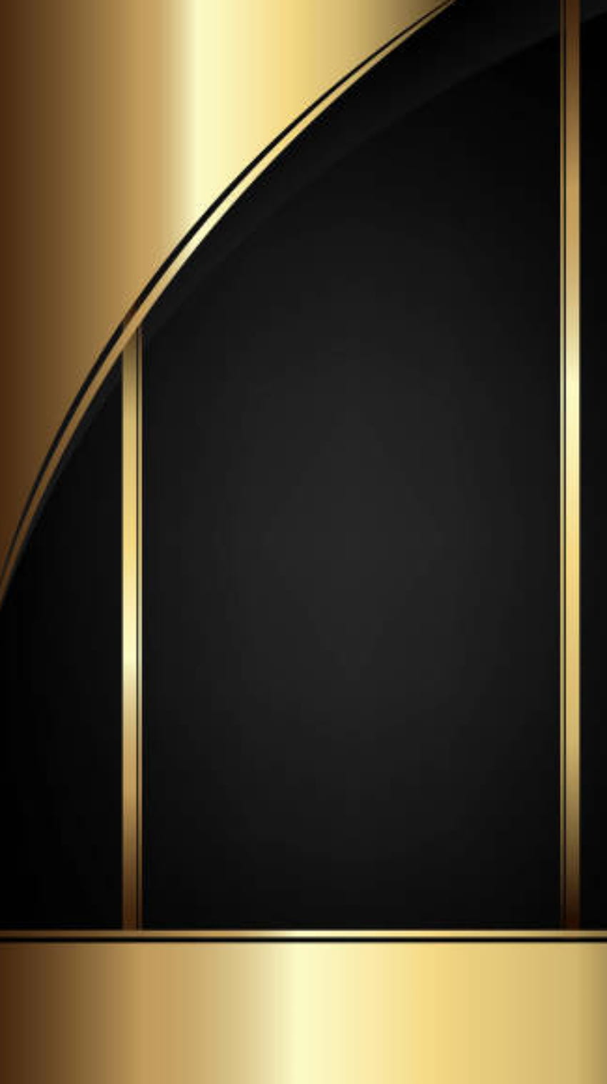 gold black curves neon, digital, tech, amoled, material, modern, cool, design, simple, abstract, lines HD phone wallpaper