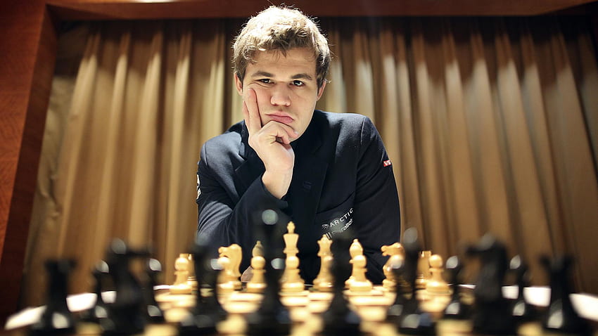 O campeão mundial Magnus Carlsen traz glamour ao mundo do xadrez. Financial Times papel de parede HD