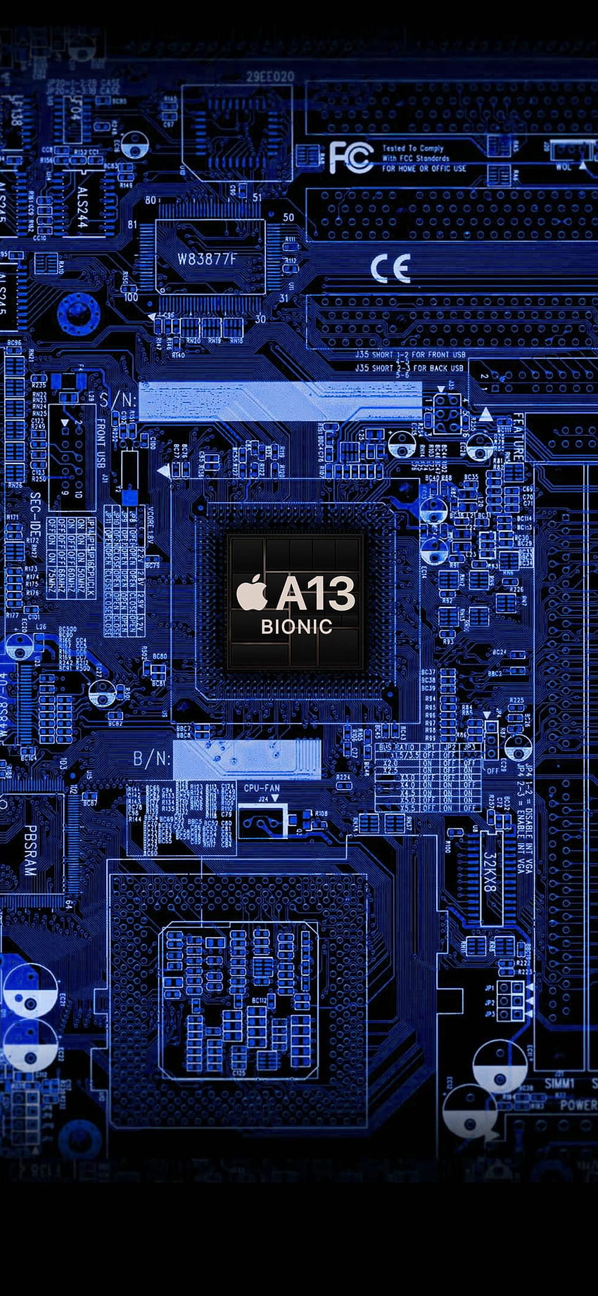 Apple A13 Bionic, placa de circuito fondo de pantalla del teléfono
