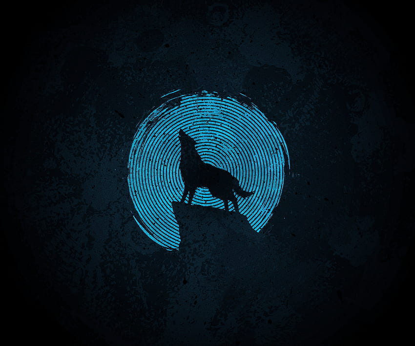 Dark, wolf, silhouette, minimal, art HD wallpaper