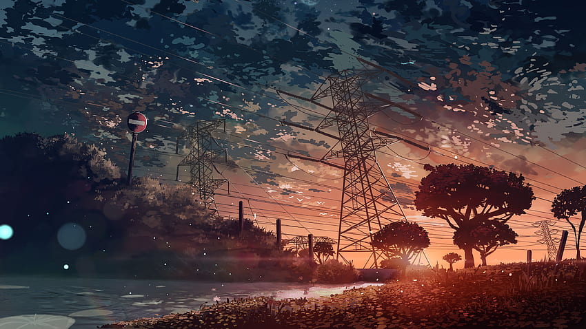 Anime, Scenery, Sunset, - Anime Landscape -, Powfu HD wallpaper