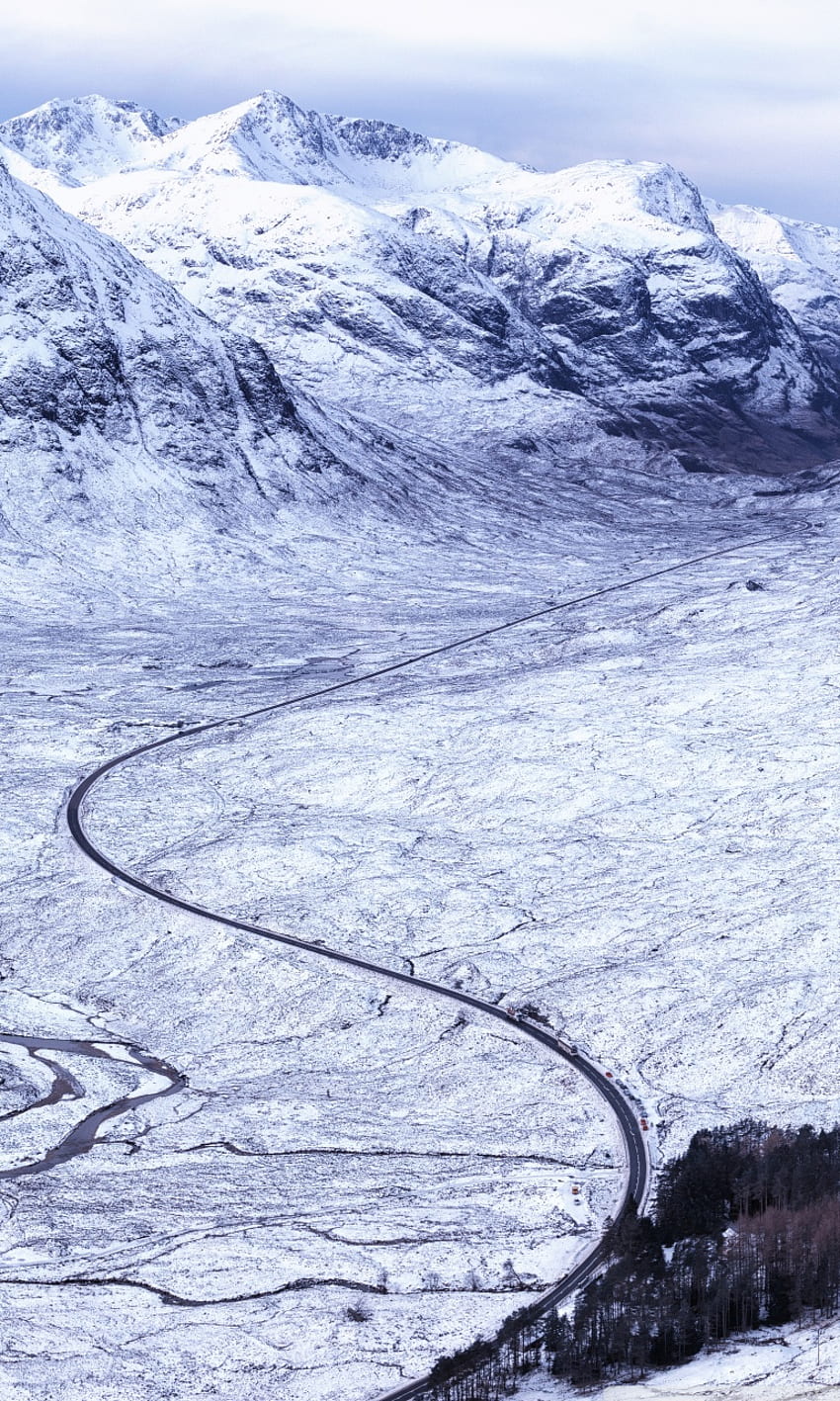 Beautiful Winding Mountain Road Landscape, Scotland, Winter Ultra Background for U TV : & UltraWide & Laptop : Multi Display, Dual & Triple Monitor : Tablet : Smartphone, Scottish Winter HD phone wallpaper