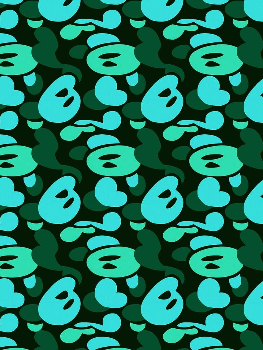 bape camo , aqua, green, turquoise, pattern, teal, blue, design, turquoise, font, circle, Green Bape HD phone wallpaper