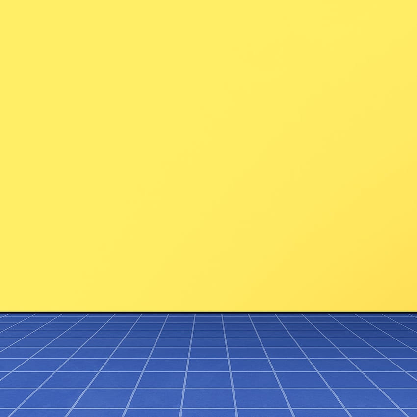 Psd blue grid on yellow aesthetic. Royalty stock Illustration. High Resolution graphic HD phone wallpaper