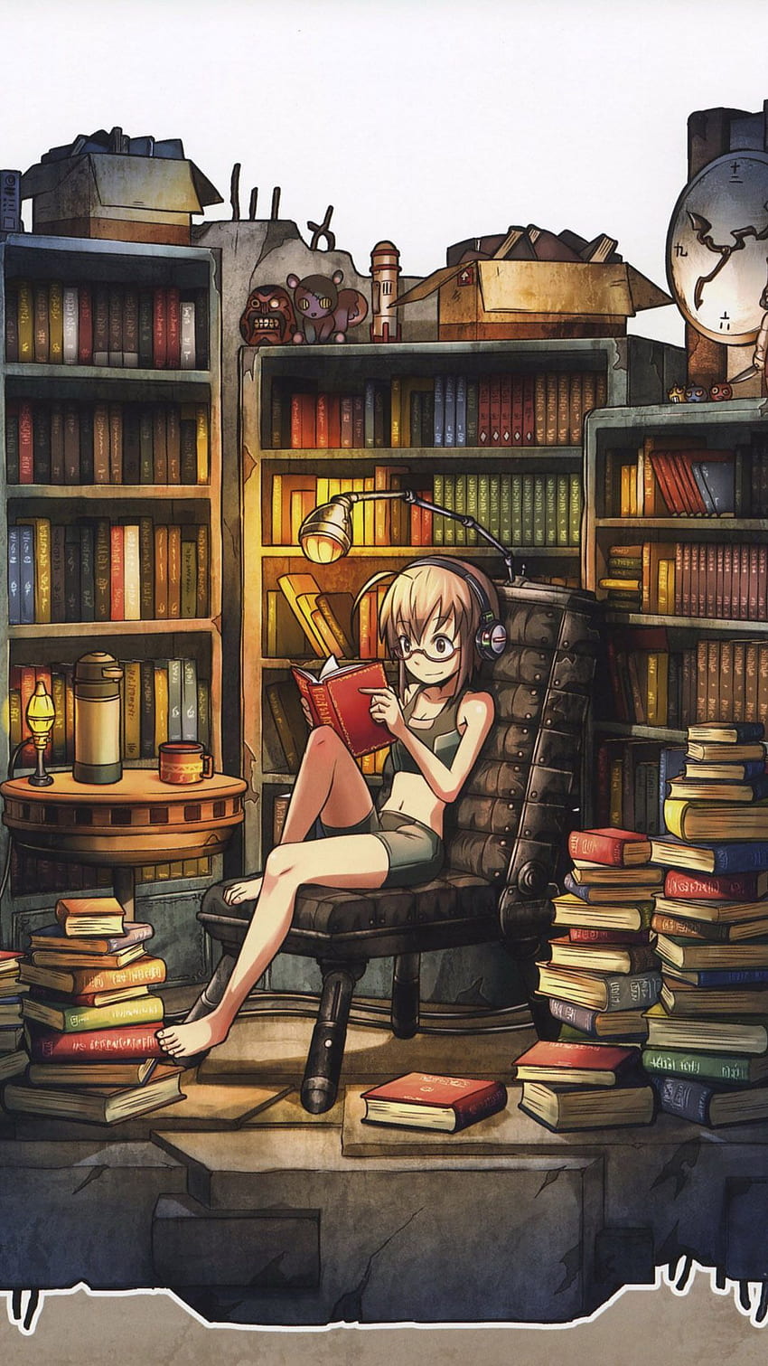 anime reading wallpaper