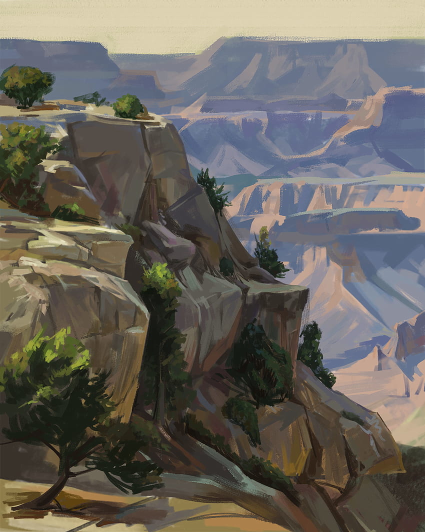 Art, Landscape, Mountains, Canyon, Rocks HD phone wallpaper