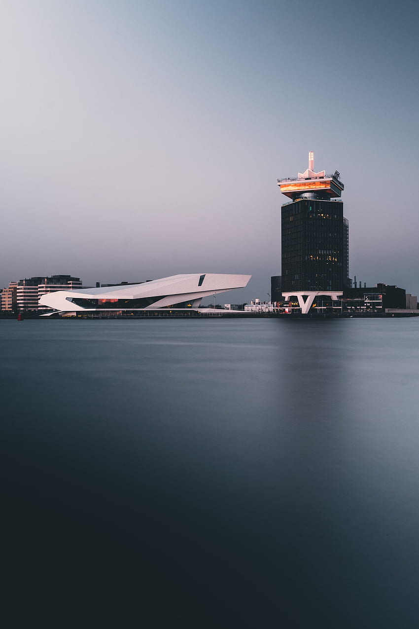 Cities, Building, Shore, Bank, Netherlands, Amsterdam HD phone wallpaper