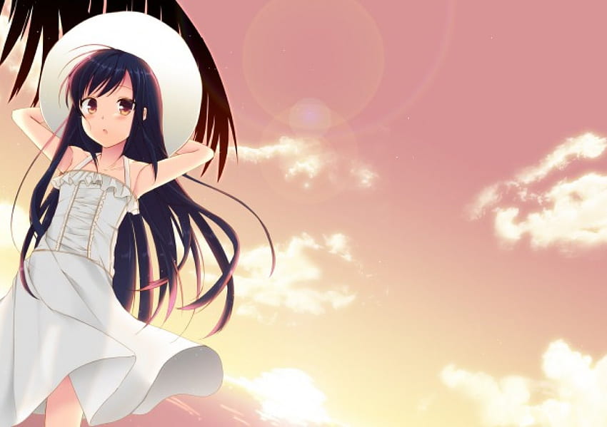 Kuroyukihime, Beschleunigungswelt, Paradies, Mädchen, langes Haar, Kleid, Anime, Hut, weiblich HD-Hintergrundbild