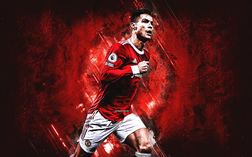Cristiano Ronaldo, retrato, Manchester United FC, gol de Cristiano Ronaldo, CR7, grunge rojo, Liga de Campeones, fútbol fondo de pantalla