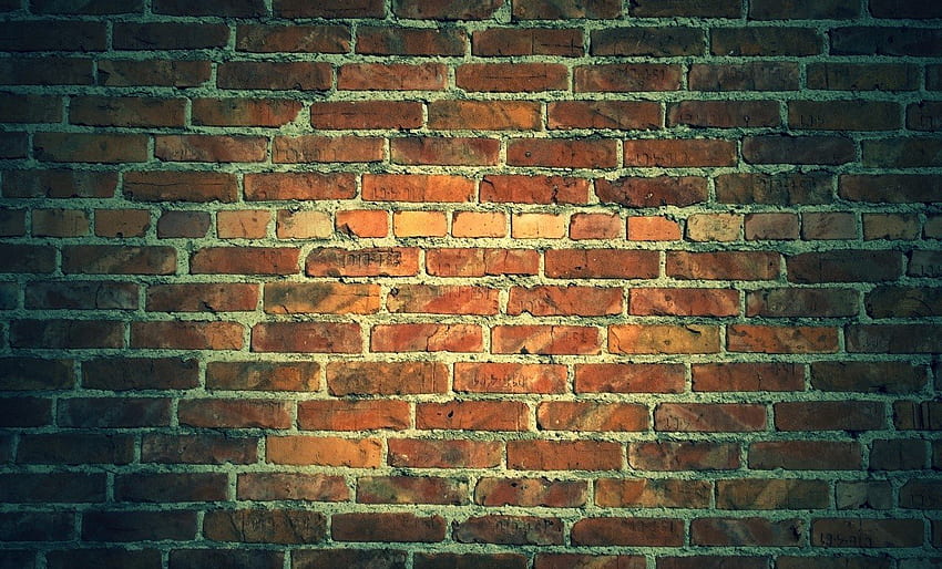 bricks, Orange Brick HD wallpaper