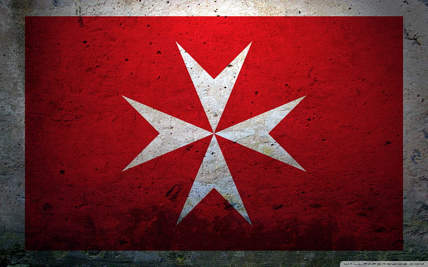 Grunge Civil Ensign Of Malta Ultra-Hintergrund für U-TV: Tablet: Smartphone, Templerkreuz HD-Hintergrundbild