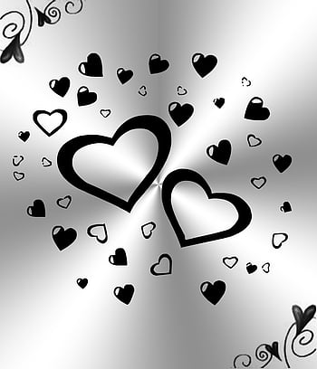 Black and white hearts background HD wallpapers | Pxfuel