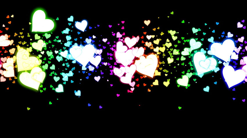 Glow Hearts 1, San Valentino, vacanza, cuore, bagliore Sfondo HD