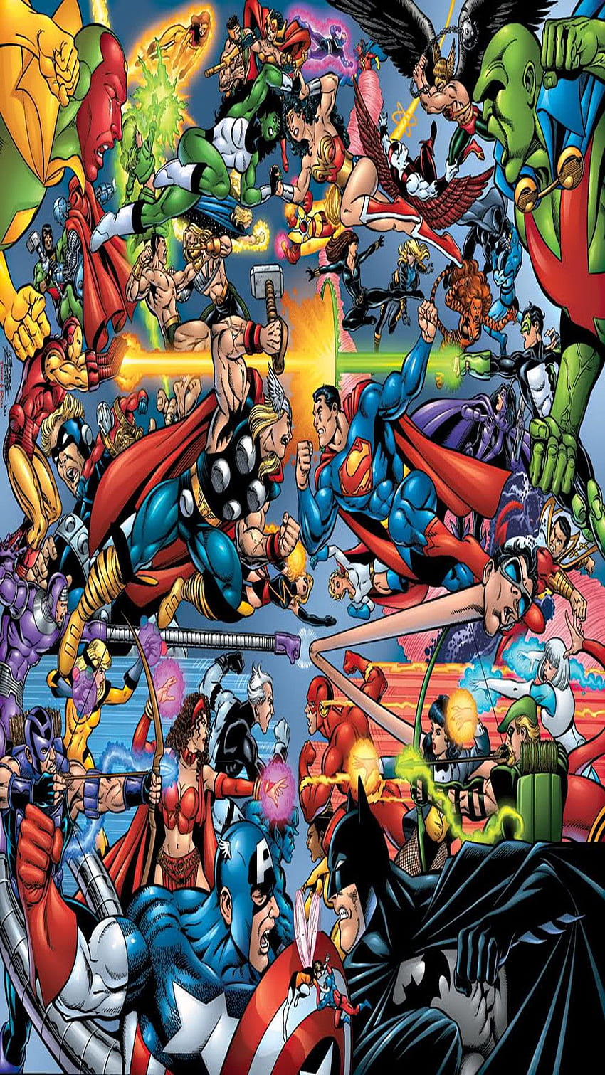 Marvel Phone 70 - George Perez Justice League Vs, 1080x1920 Marvel Fond d'écran de téléphone HD